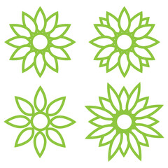 flowers set isolated icon vector