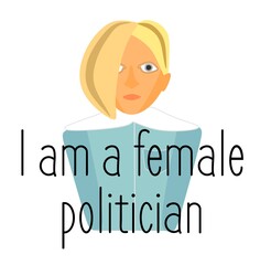 Politics and politics. A female politician. A young politician. A political game. Elections and Congress. Rostrum and forms. Parliament, state, USA, government.