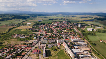Fototapeta na wymiar Aerial view of the town of Tornala in Slovakia