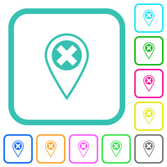 GPS location cancel vivid colored flat icons