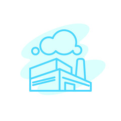 Illustration Vector graphic of factory icon. Fit for power, industry, building, refinery etc.