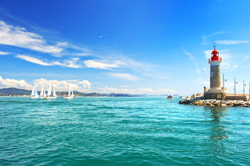 Lighthouse of St. Tropez. beautiful mediterranean landscape