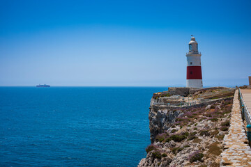 Fototapeta na wymiar Trinity House Lighthouse seen here on a cloudless summer day