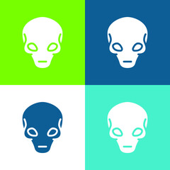 Alien Flat four color minimal icon set