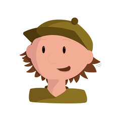 one perky young man in a cap and green t-shirt