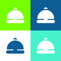 Bell Ring Flat four color minimal icon set