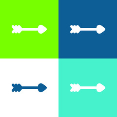 Arrow Flat four color minimal icon set