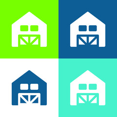 Barn Flat four color minimal icon set