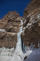 Fototapeta na wymiar Icicle Unryu Valley　雲竜渓谷の氷瀑