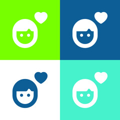 Boy Flat four color minimal icon set