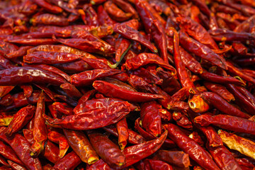 Close up of Red Chili Pepper covered in full screen