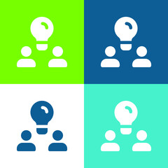 Brainstorm Flat four color minimal icon set