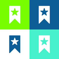 Bookmark Flat four color minimal icon set