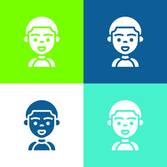 Boy Flat four color minimal icon set