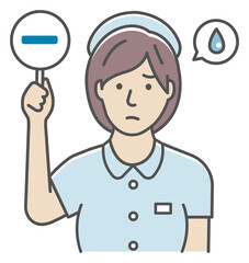 Nurse showing placard vector illustration