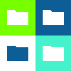 Black Folder Flat four color minimal icon set
