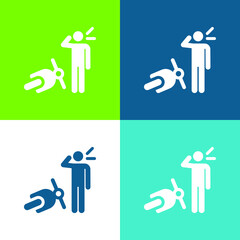 Accident Flat four color minimal icon set