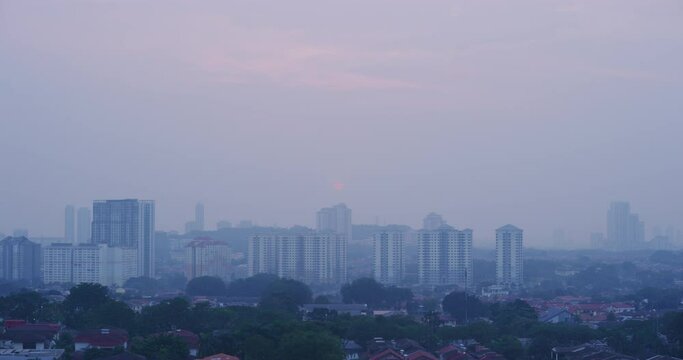 Time Lapse of The TTDI Neighborhood During Sunset in Kuala Lumpur, Malaysia 