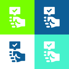 Auction Flat four color minimal icon set