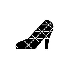 High heel wedding church black glyph icon. Unusual things. Taiwanese extraordinary architecture. Taiwan tourists attraction. Silhouette symbol on white space. Vector isolated illustration
