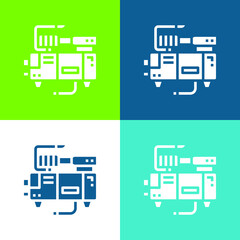 Air Pump Flat four color minimal icon set