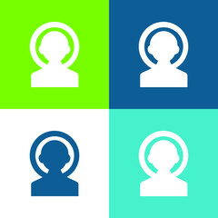 Astronaut Flat four color minimal icon set