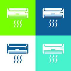 Air Conditioner Flat four color minimal icon set
