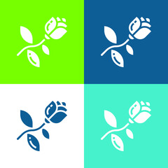 Blossom Flat four color minimal icon set