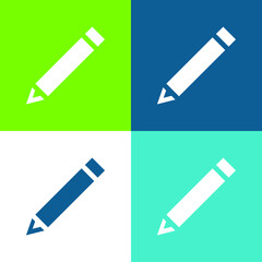 Black Diagonal Pencil Flat four color minimal icon set