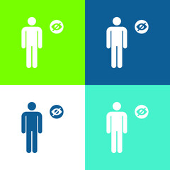 Blind Flat four color minimal icon set