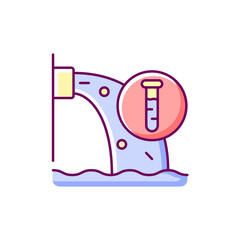 Water pollution control RGB color icon. Isolated vector illustration. Urban runoff management. Underground water contamination. Sewage waste release. Remove pollutants simple filled line drawing