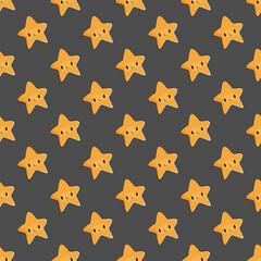 Cute funny stars seamless pattern. Vector illustration.