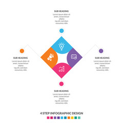 Square and round shape Business Infographic design template Vector with icons and 4 four options. Can be used for process diagram, presentations, workflow layout, banner, flow chart, info graph