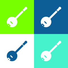 Banjo Flat four color minimal icon set