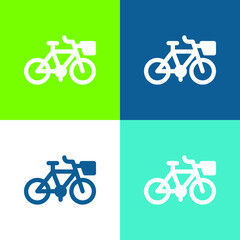 Bicycle Flat four color minimal icon set