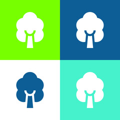 Birch Tree Flat four color minimal icon set