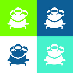 Bobsleigh Olympic Sport Flat four color minimal icon set
