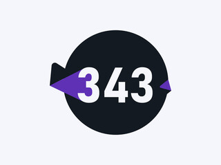 Number 343 logo icon design vector image