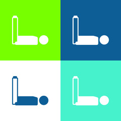 Boy Laying Down With Legs Up Flat four color minimal icon set