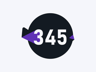 Number 345 logo icon design vector image