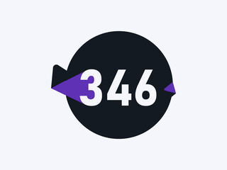 Number 346 logo icon design vector image