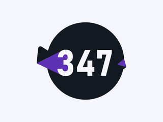 Number 347 logo icon design vector image