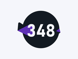 Number 348 logo icon design vector image