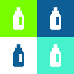Bottle Flat four color minimal icon set