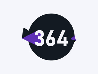 Number 364 logo icon design vector image