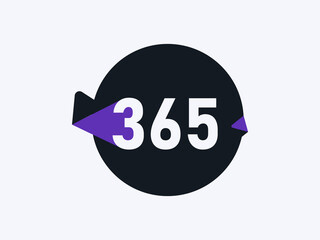 Number 365 logo icon design vector image