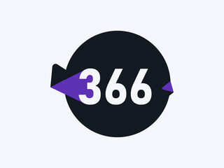 Number 366 logo icon design vector image