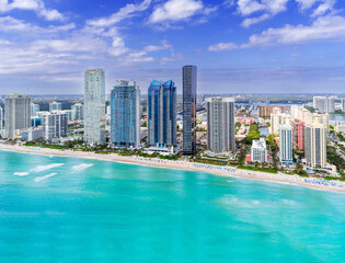 Fototapeta na wymiar Miami Beach Florida view from a Helicopter, Aerial