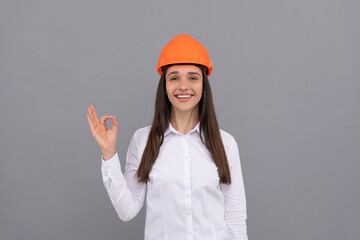 businesswoman in builder hardhat. chief architect engineer. entrepreneur in protective helmet.