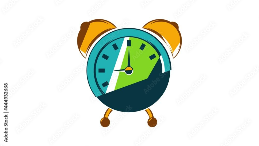 Poster alarm clock icon animation cartoon best object isolated on white background